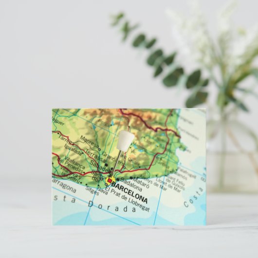 Barcelona City Button Karte (Stehend Vorderseite)