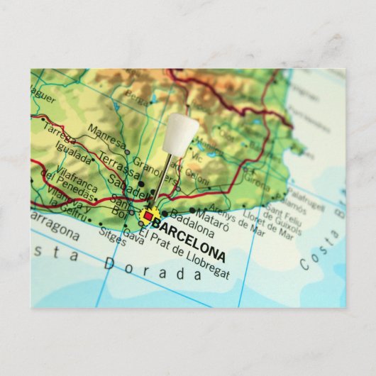 Barcelona City Button Karte (Vorderseite)