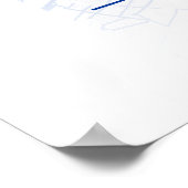 Barcelona City Map Blue Poster (Ecke)