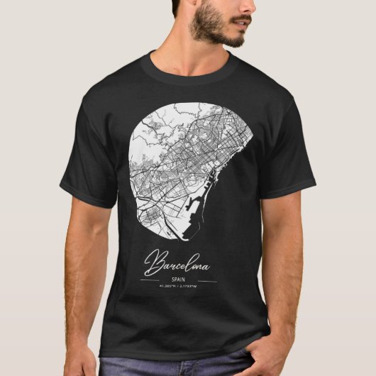 Barcelona City Map T-Shirt (Vorderseite)