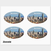 Barcelona City Ovaler Aufkleber (Blatt)