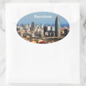 Barcelona City Ovaler Aufkleber (Tasche)