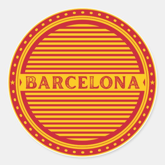 Barcelona City Pride Emblem – Spanish Identity Runder Aufkleber (Vorderseite)
