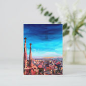 Barcelona City View And Sagrada Familia Postkarte (Stehend Vorderseite)