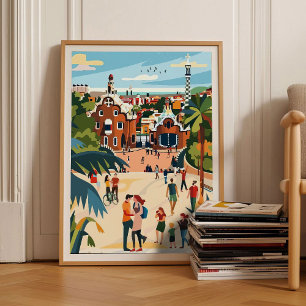 Barcelona Druck Barcelona Illustration Spanien Rei Poster