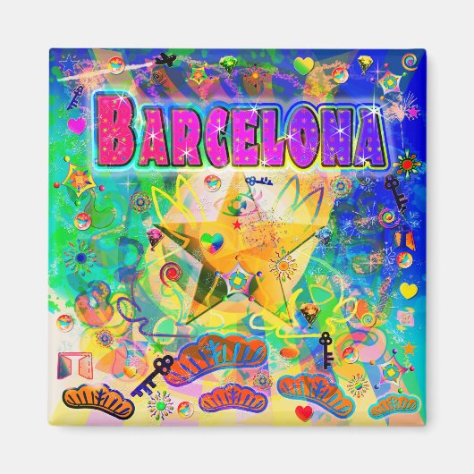 Barcelona Epochen-Stunden-Magnet Magnet (Vorne)