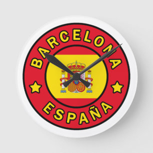 Barcelona España Runde Wanduhr