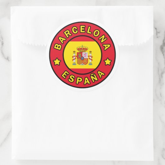 Barcelona España Runder Aufkleber (Tasche)