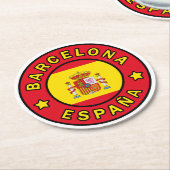 Barcelona España Runder Pappuntersetzer (Angewinkelt)