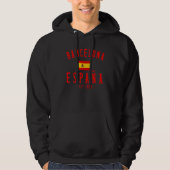 Barcelona Espana Spain Est  Souvenir Flag Map Vaca Hoodie (Vorderseite)