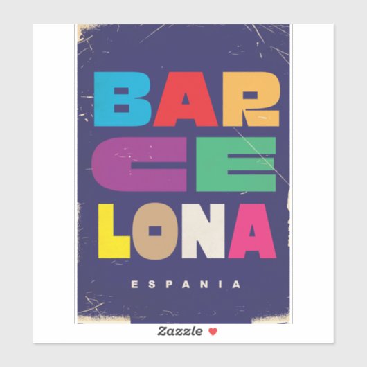 Barcelona Espania Aufkleber (Blatt)