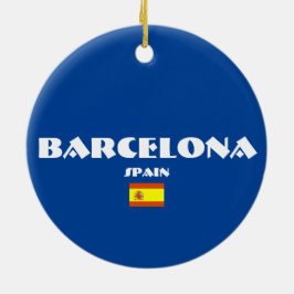 Barcelona-Fußball-ovale Weihnachtsverzierungen Keramikornament