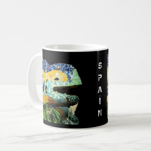 Barcelona, Gaudi - Eidechse, Spanien Kaffeetasse (Vorderseite Links)