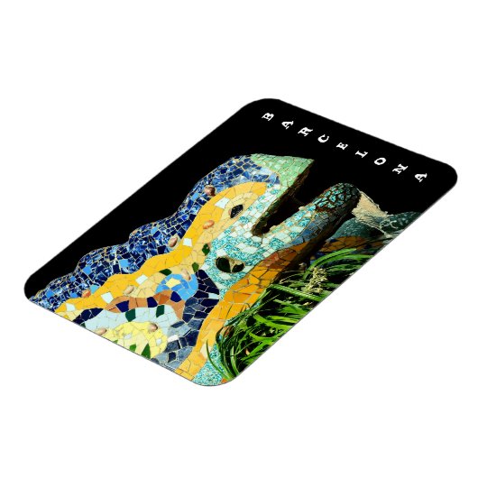 Barcelona, Gaudi - Lizard, Spanien Magnet (Linke Seite)