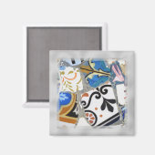 Barcelona Gaudi Mosaics Nah Magnet (Vorderseite/Rückseite)