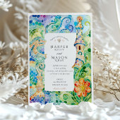 Barcelona Gaudí Watercolor Wedding Einladung