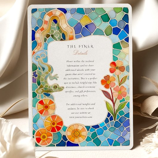 Barcelona Gaudí Watercolor Wedding Einladung