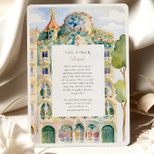 Barcelona Gaudí Watercolor Wedding Einladung