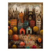 Barcelona: Gaudi's Masterpiece - Whimsical Art Poster (Vorderseite)