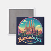 🧲 Barcelona Gotisches Viertel Erinnerung Spanien  Magnet (Vorderseite/Rückseite)
