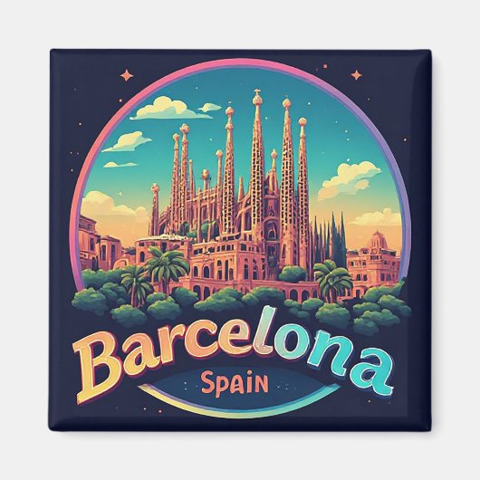 🧲 Barcelona Gotisches Viertel Erinnerung Spanien  Magnet (Vorne)