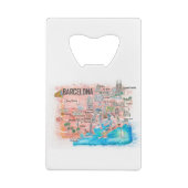Barcelona Illustrierte Reisekarte mit Straßen Geldbeutel Flaschenöffner (Rückseite)