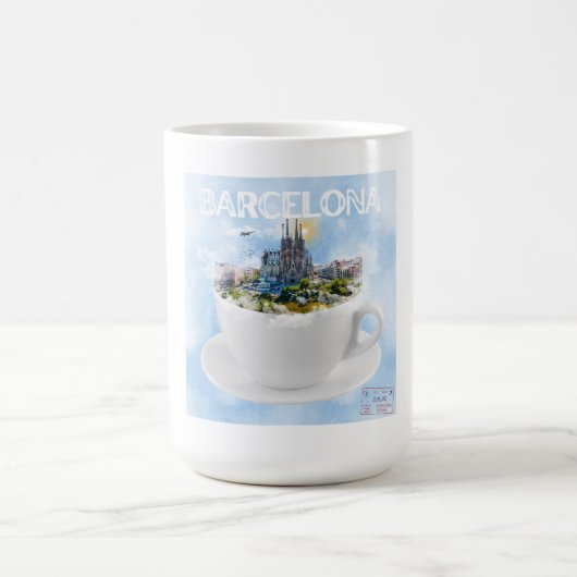 Barcelona im Teacup - Sagrada Familia Skyline Kaffeetasse (Mittel)