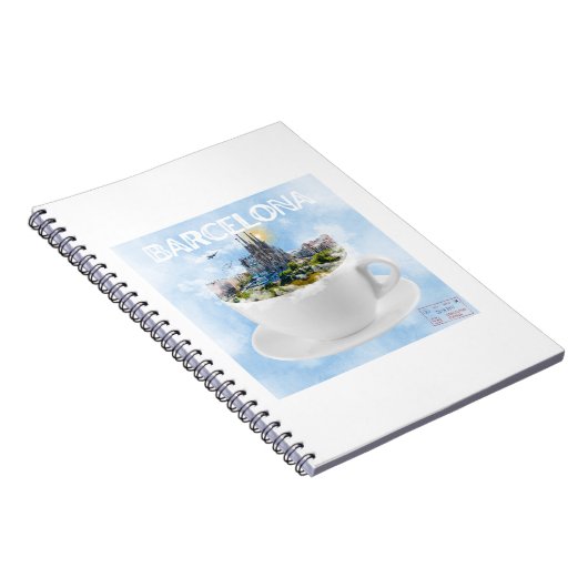 Barcelona im Teacup - Sagrada Familia Skyline Notizblock (Rechte Seite)