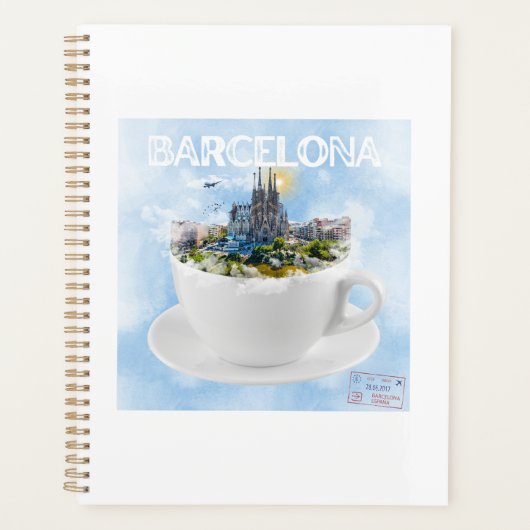 Barcelona im Teacup - Sagrada Familia Skyline Planer (Vorderseite)