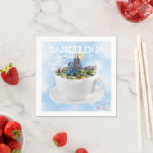 Barcelona im Teacup - Sagrada Familia Skyline Serviette (Beispiel)