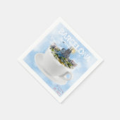 Barcelona im Teacup - Sagrada Familia Skyline Serviette (Ecke)