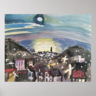 Barcelona in der Nacht (1. Version) von Walter Gra Poster