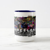 Barcelona in Graffiti Zweifarbige Tasse (Mittel)