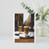 Barcelona Kaffeepause Postkarte (Stehend Vorderseite)