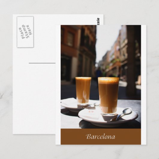 Barcelona Kaffeepause Postkarte (Vorne/Hinten)