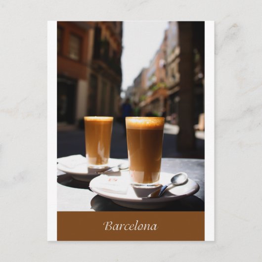 Barcelona Kaffeepause Postkarte (Vorderseite)