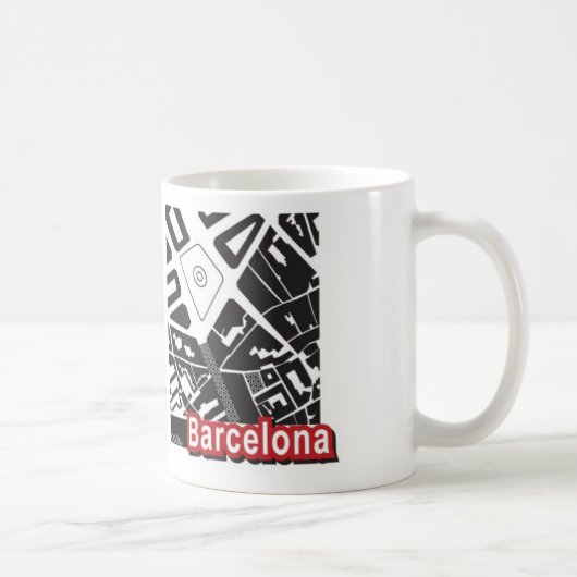 Barcelona-Karte Tasse (Rechts)