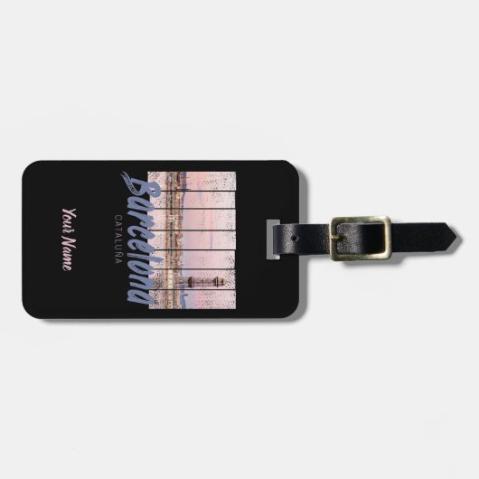 Barcelona - Katalonien - Sonnenuntergang Skyline S Gepäckanhänger (Vorderseite horizontal)