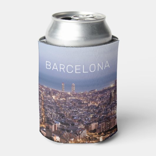 Barcelona Katalonien Sunset Skyline Spanien Stadt Dosenkühler (Kanne Vorderseite)
