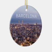 Barcelona Katalonien Sunset Skyline Spanien Stadt Keramik Ornament (Rechts)
