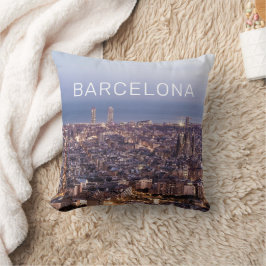 Barcelona Katalonien Sunset Skyline Spanien Stadt Kissen