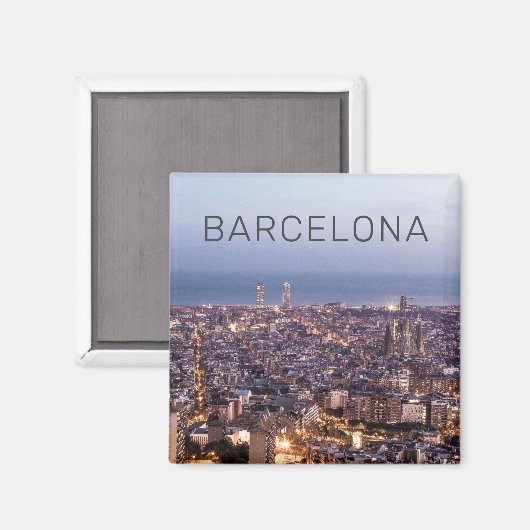 Barcelona Katalonien Sunset Skyline Spanien Stadt Magnet (Vorderseite/Rückseite)