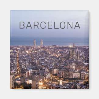 Barcelona Katalonien Sunset Skyline Spanien Stadt Magnet