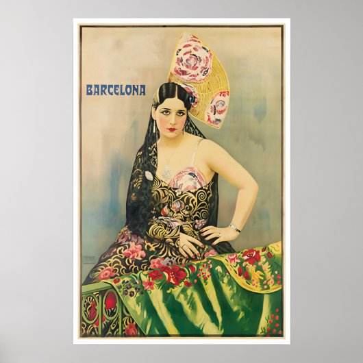 Barcelona Kunst Spanien Reise Poster Druck Spanisc (Vorne)
