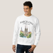 Barcelona Landscape – Iconic Cathedral & City  Sweatshirt (Vorne ganz)