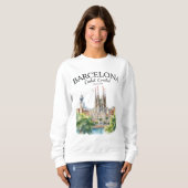 Barcelona Landscape – Iconic Cathedral & City  Sweatshirt (Vorne ganz)