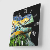 Barcelona Lizard Clock, Art, Park Guell, Katalonie Quadratische Wanduhr (Winkel)