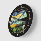 Barcelona, Lizard & Park Guell, Katalonien/Gaudi Runde Wanduhr (Winkel)