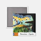 Barcelona Magnet, Lizard Fountain, Spain Magnet (Vorderseite/Rückseite)