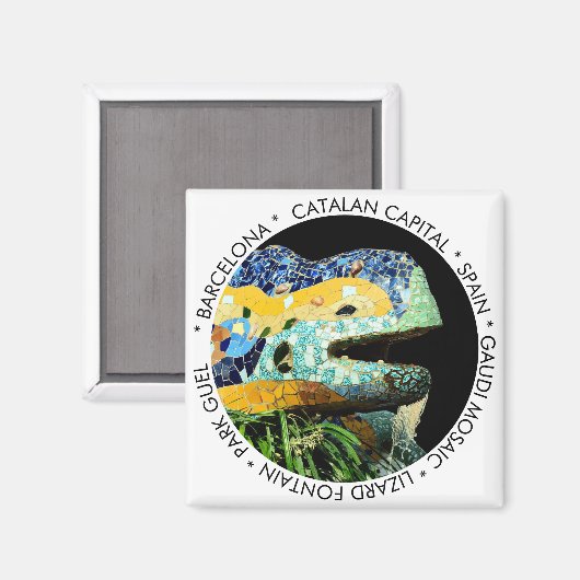 Barcelona Magnet, Lizard, Spanien/Katalonien Magnet (Vorderseite/Rückseite)